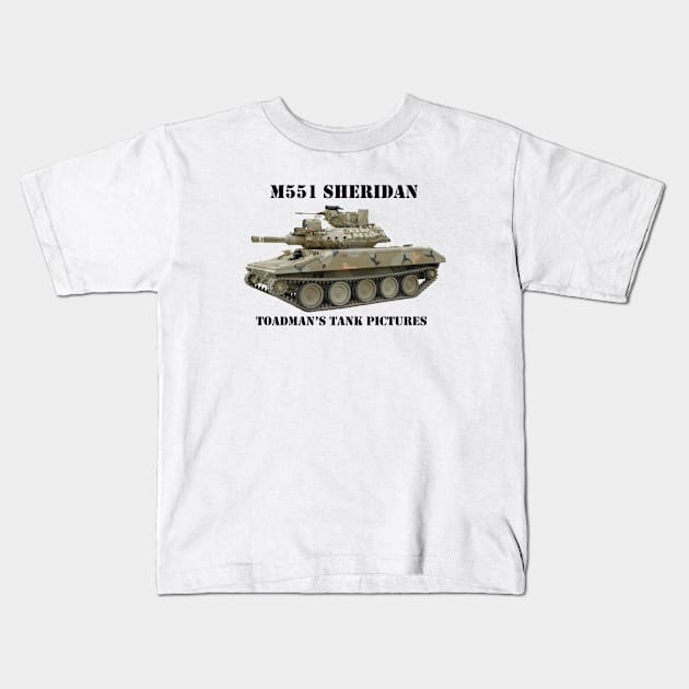 M551 Sheridan blk_txt1 Kids T-Shirt by Toadman's Tank Pictures Shop